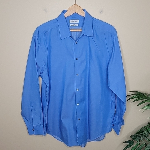 Calvin Klein | Slim Fit Blue Button Down Shirt - Picture 1 of 6